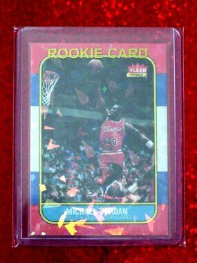 Michael Jordan Rookie Fleer Cracked Ice Novelty Card